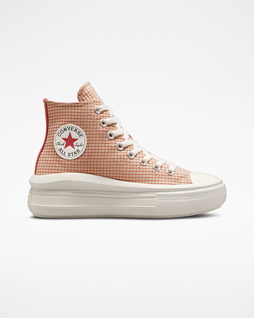 Dámské Boty Na Platformy Converse Chuck Taylor All Star Move Checkered Vysoké Meruňka | CZ Y31SX57